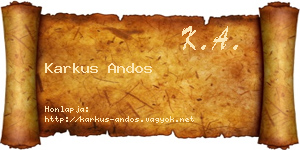 Karkus Andos névjegykártya
